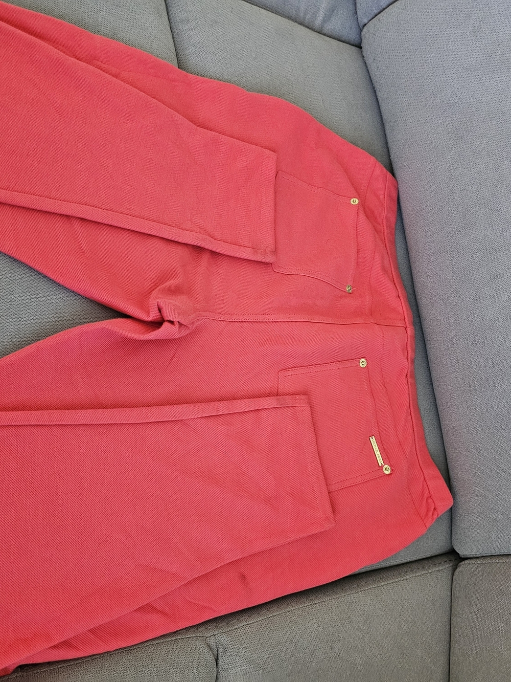 Size XL Michael Kors MK Stretch Twill Red Pull On Leggings
